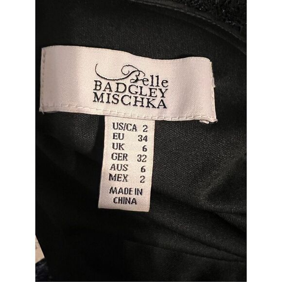 Badgley Mischka Size 2 Maya Stretch Sequin Jumpsuit Black Glam Formal Event - Picture 11 of 11